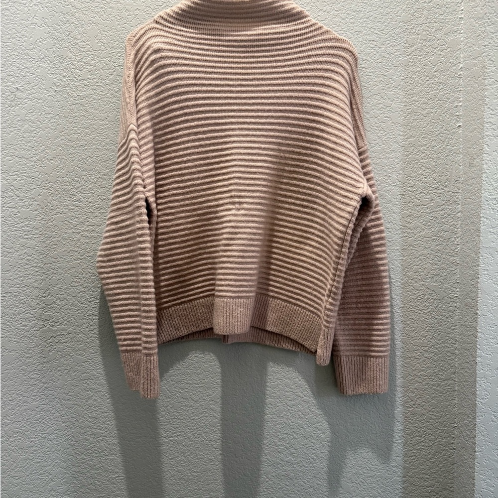 Madewell Pinky Beige Striped Turtleneck Sweater